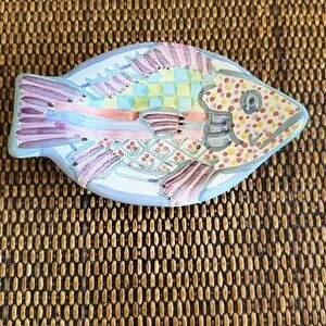 Mackenzie-Childs soap or candy dish pastel fish